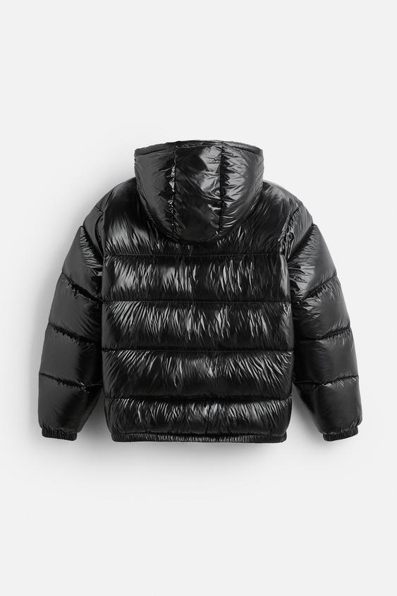 Ladies Down Puffer Jacket With Shiny Fini