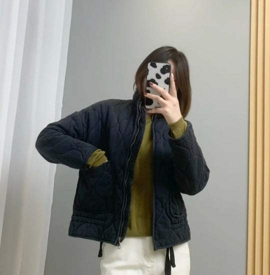 Quilted Jacket With Zipper And Pockets For Women