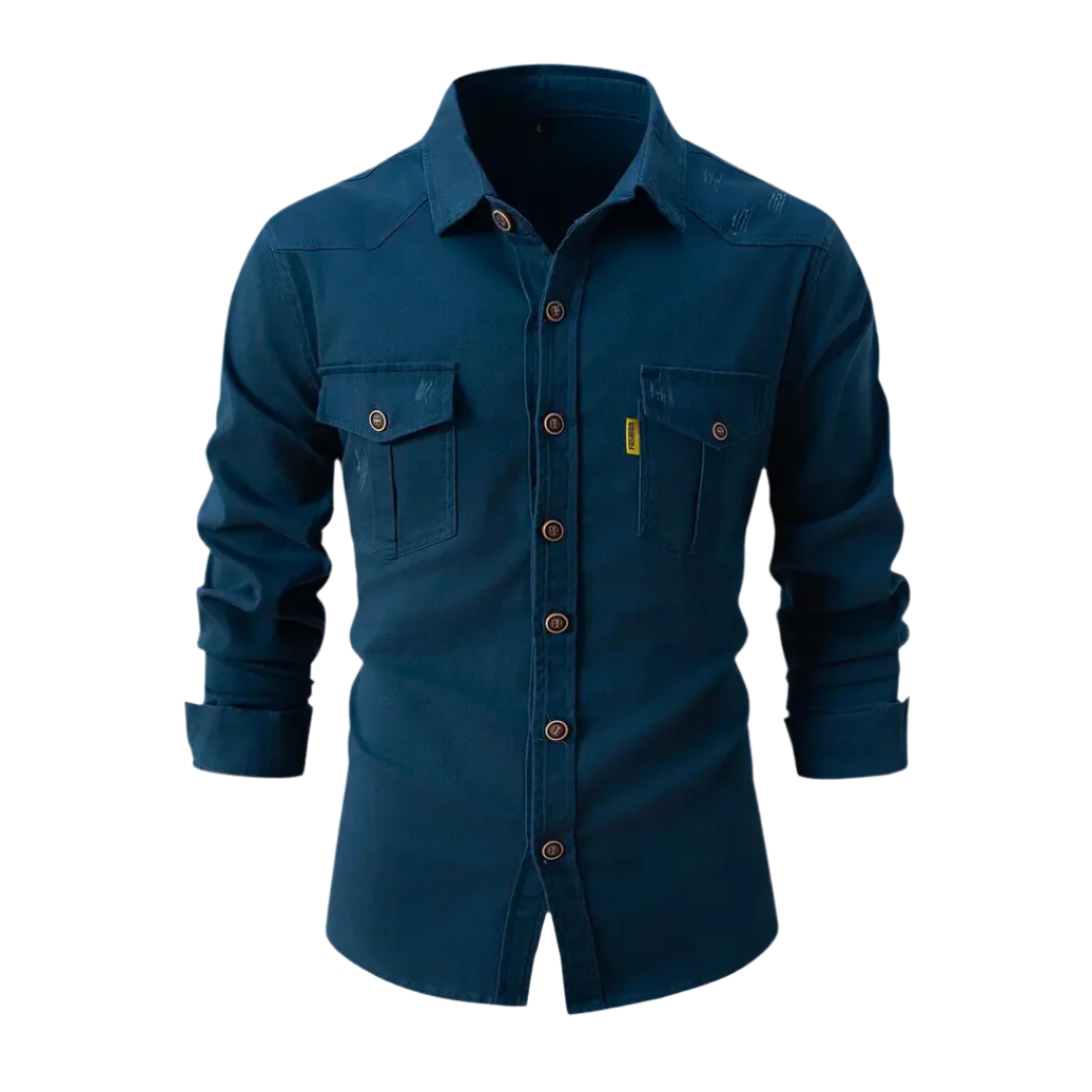 Lauvens | Men's Blouse With A Straight Fit And Smooth Surface