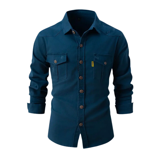 Lauvens | Men's Blouse With A Straight Fit And Smooth Surface