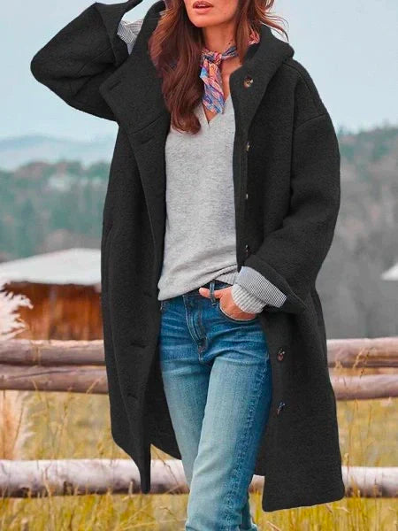 Comfortable Long Sleeve Maxi Cape With Hood