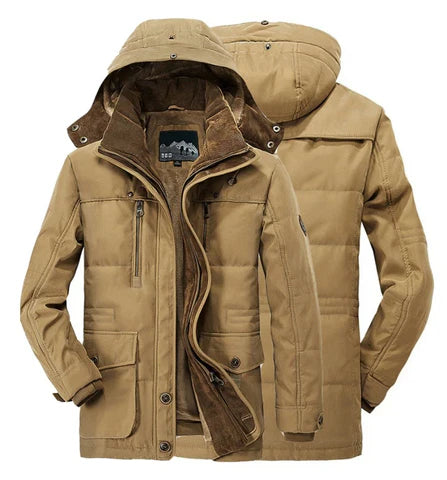 Thick Winter Coat For Men With Hood And Deep Pockets