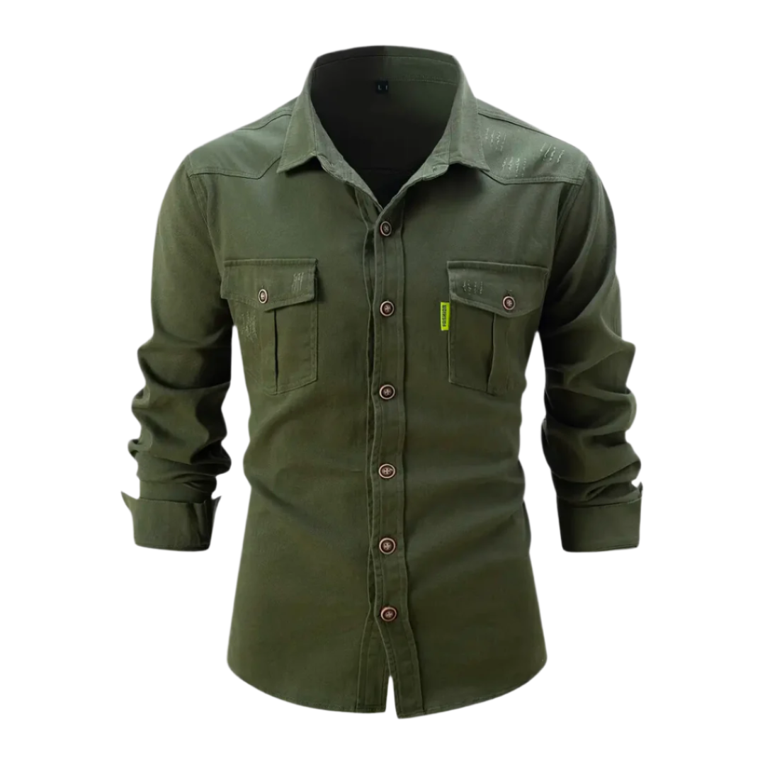 Lauvens | Men's Blouse With A Straight Fit And Smooth Surface