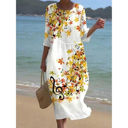 Daness | Elegant Flowered Dress With Belly Cover