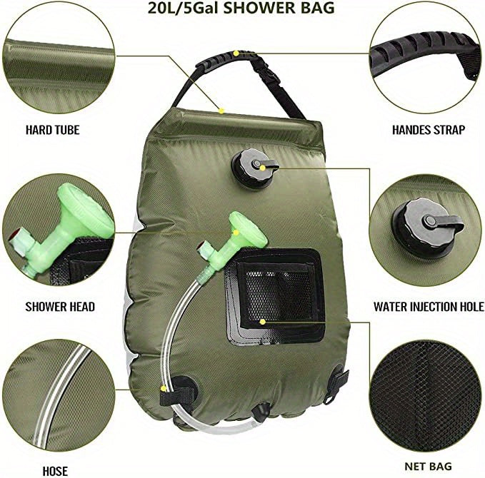 Shobag | 20L Solar Heated Camping Shower Bag