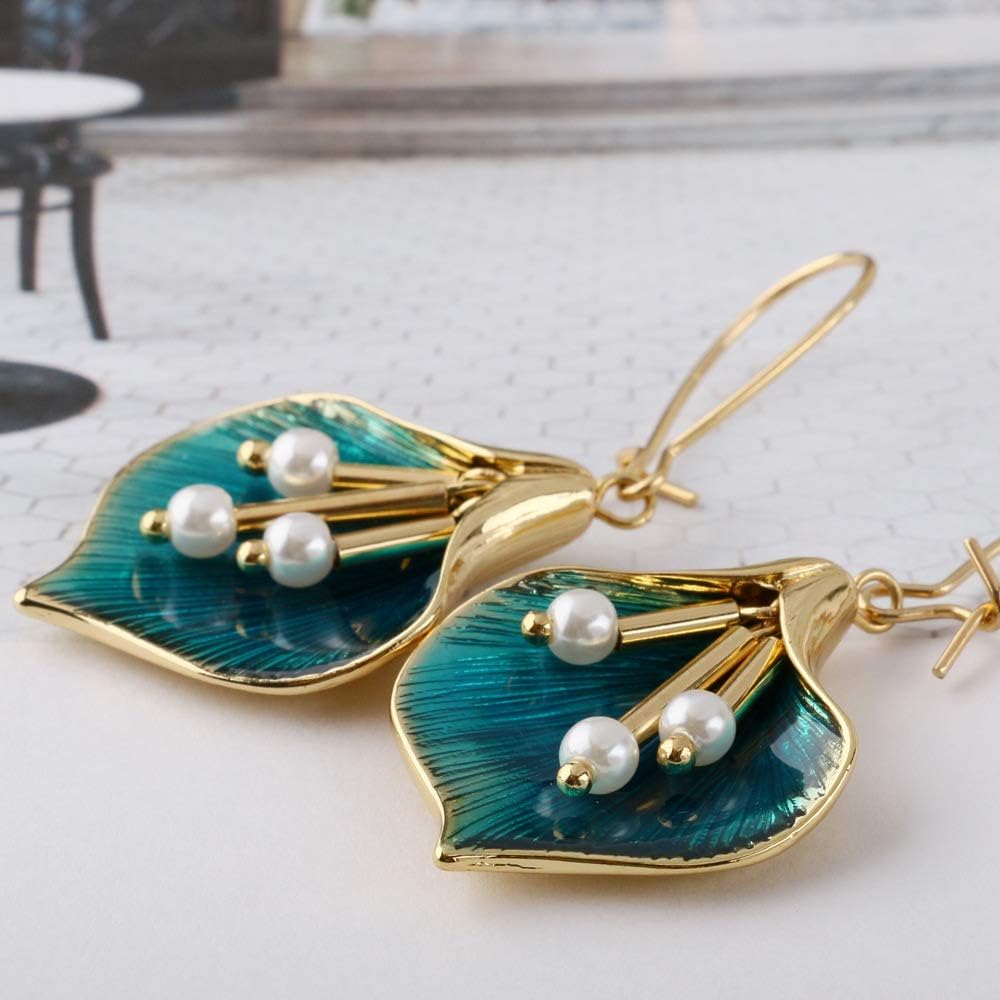 Loley | Vintage Blue Lotus Silver Earrings