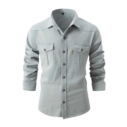 Lauvens | Men's Blouse With A Straight Fit And Smooth Surface