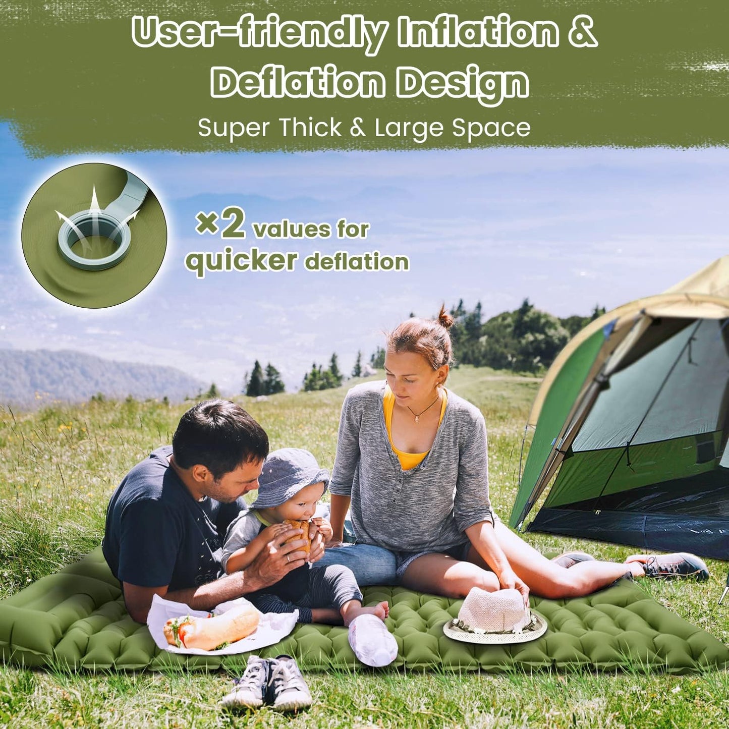 Docone | Duo Comfort Inflatable Camping Mat Outdoor Equipment