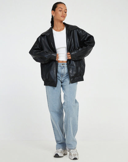 Vivalde | Loose Leather Jacket For Women
