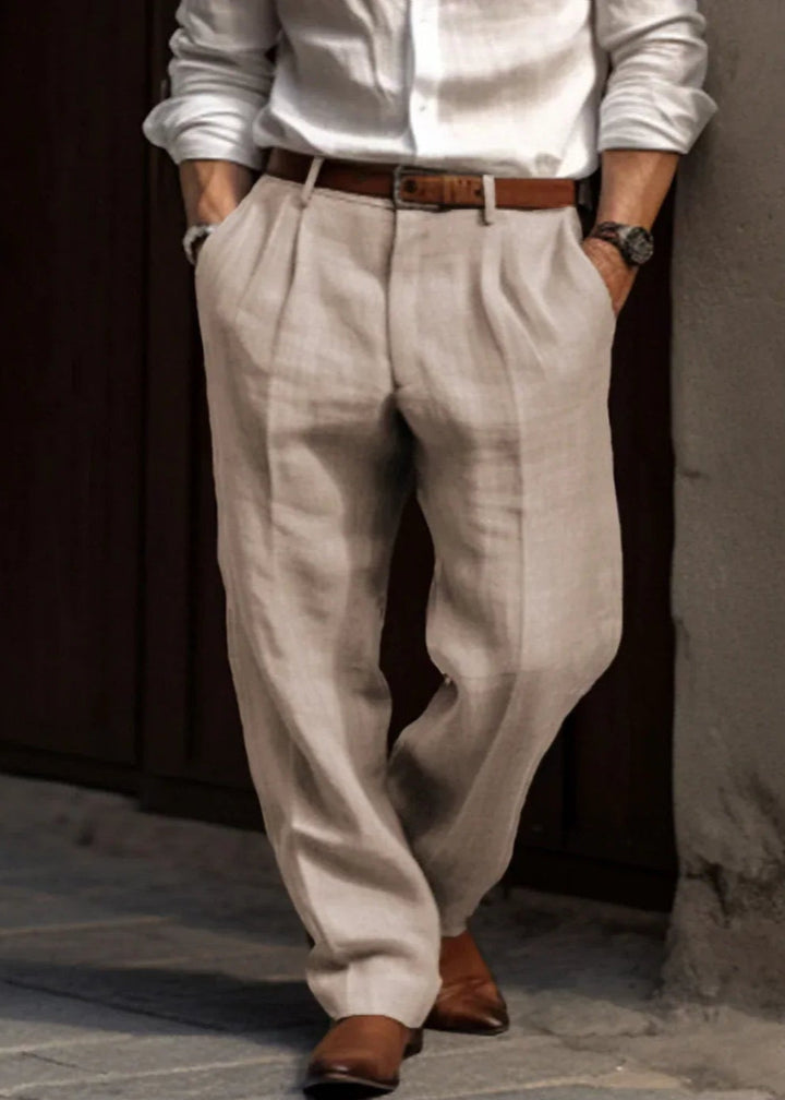 Men's Classic Trousers with Adjustable Waistband - Pants