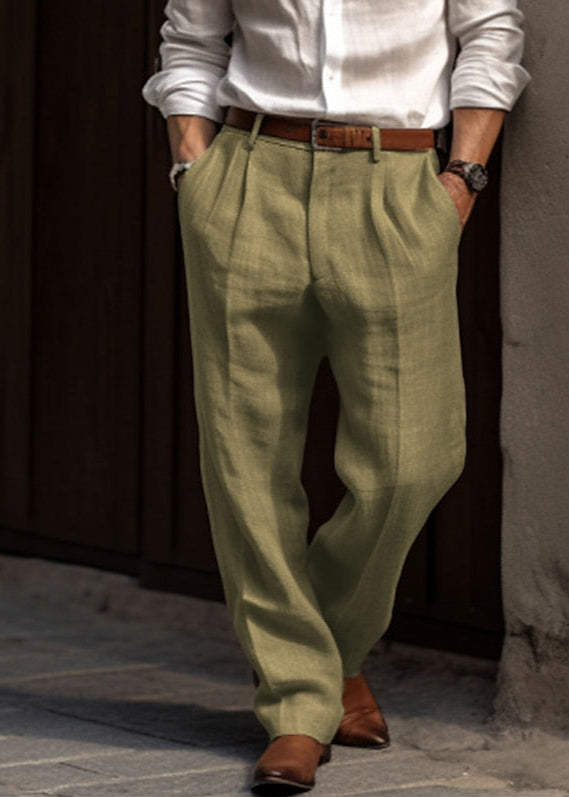 Men's Classic Trousers with Adjustable Waistband - Pants