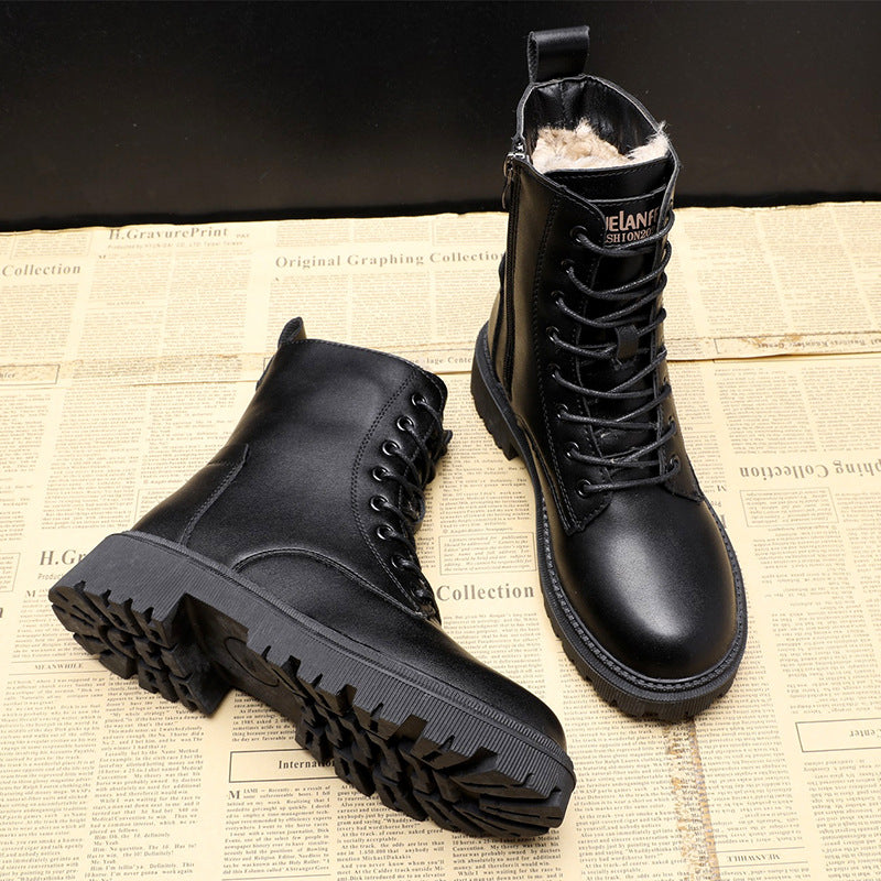 Allin | Black leather winter boots