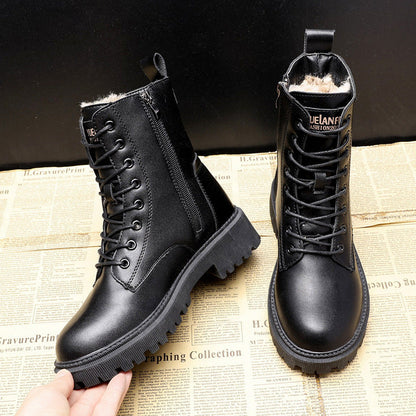 Allin | Black leather winter boots