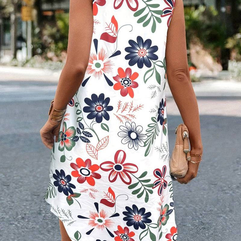 Blessa Women's Flower Sleeveless Dress