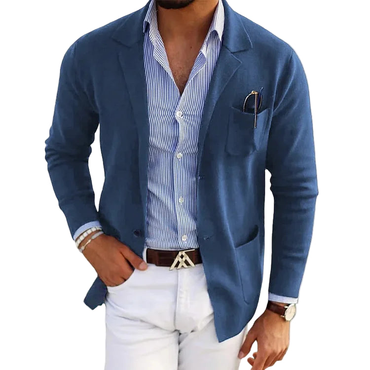 Buttoned Lapel Cardigan for Men