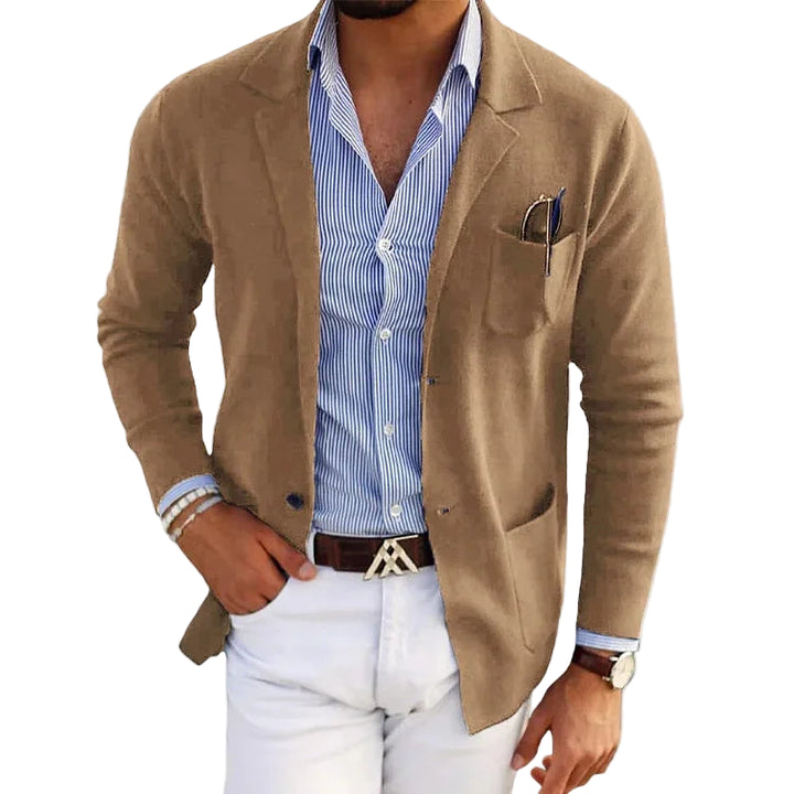 Buttoned Lapel Cardigan for Men