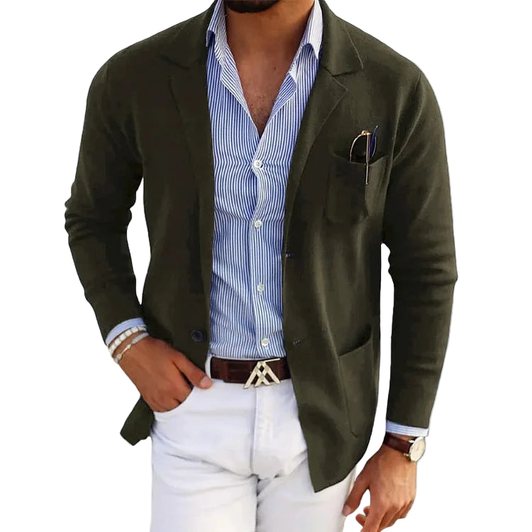 Buttoned Lapel Cardigan for Men