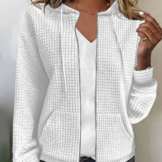 Casual cardigan with block patterns