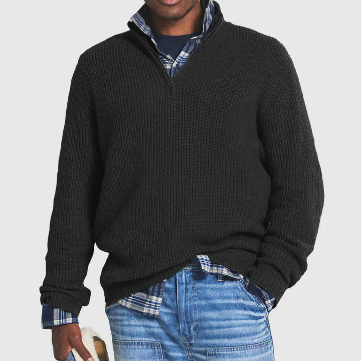 Casual business sweater with zipper