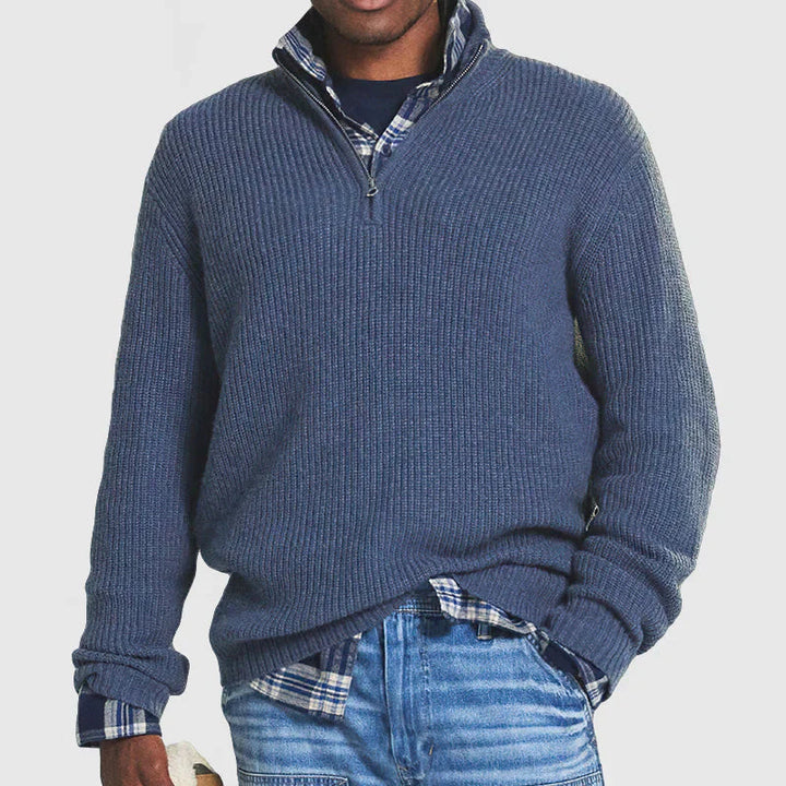 Casual business sweater with zipper