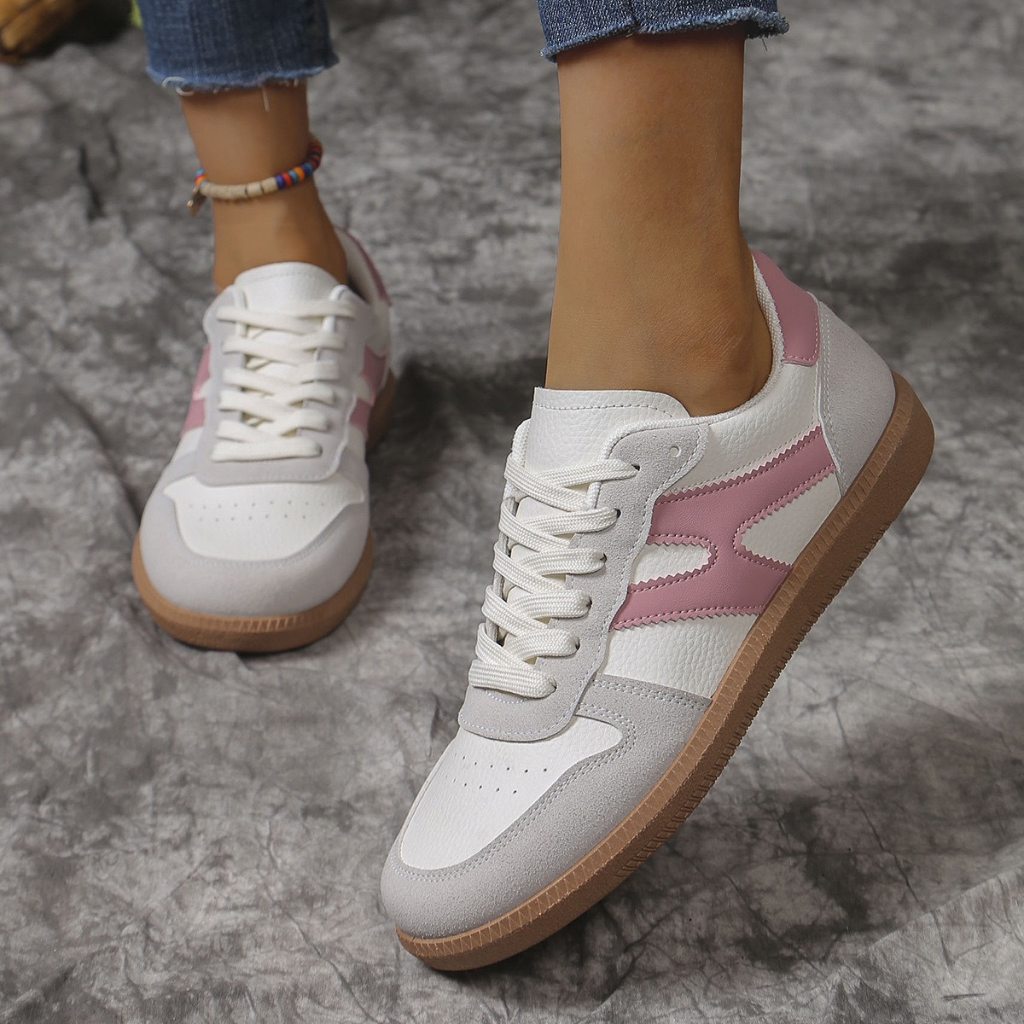 Casual Sneakers with Contrasting Stripes for Women