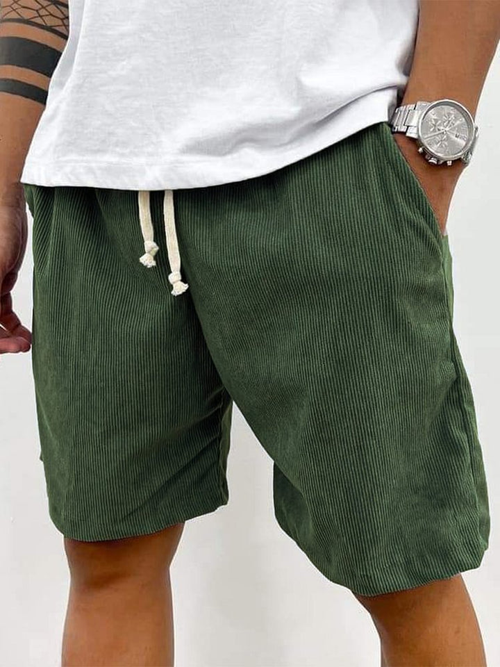 Casual Drawstring Corduroy Shorts for Men