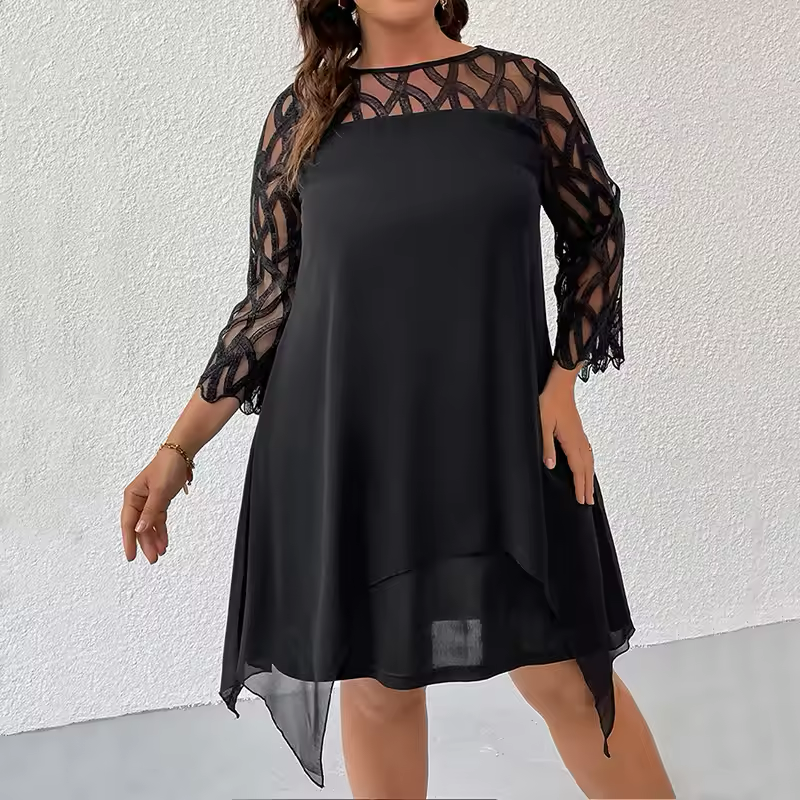Chic Plus Size Midi Dress For Modern Women