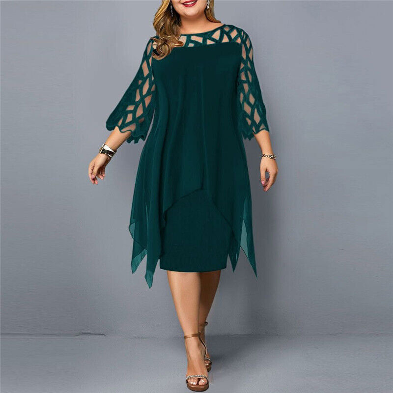 Chic Plus Size Midi Dress For Modern Women