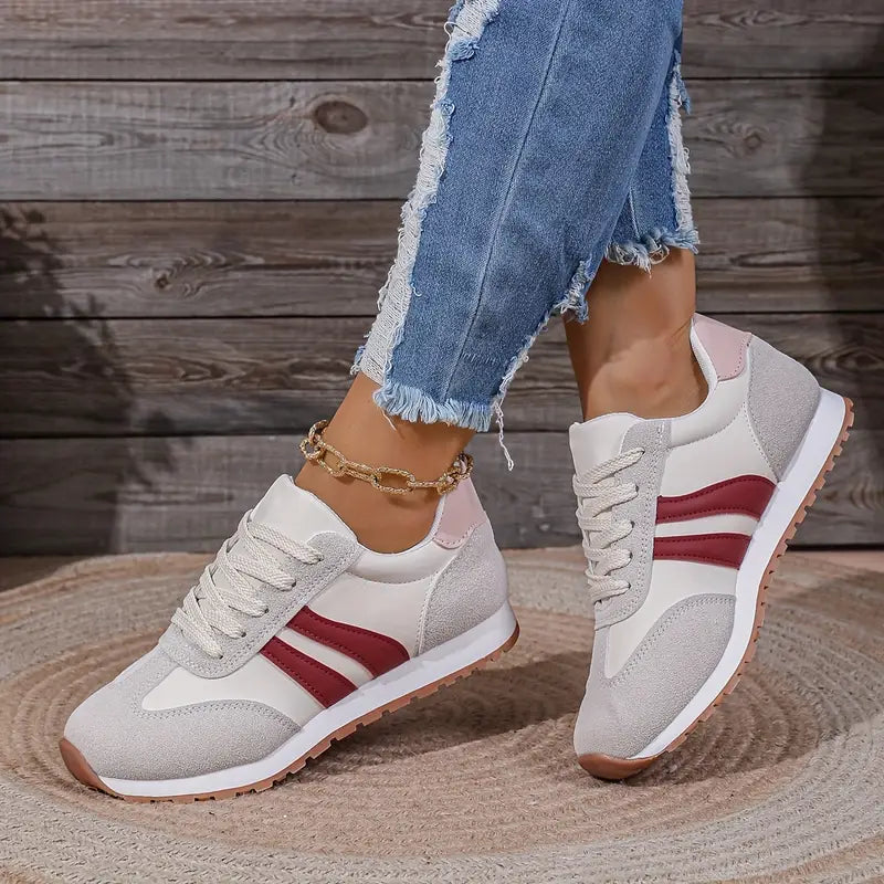 Contrasting Stripe Sneakers for Women