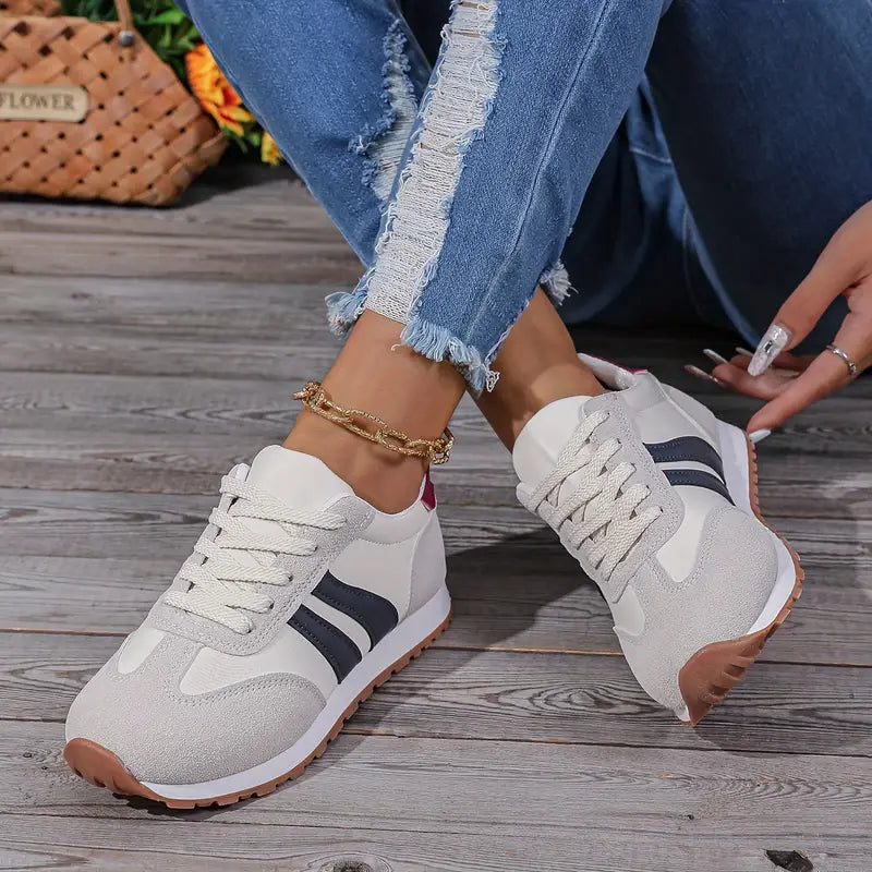 Contrasting Stripe Sneakers for Women