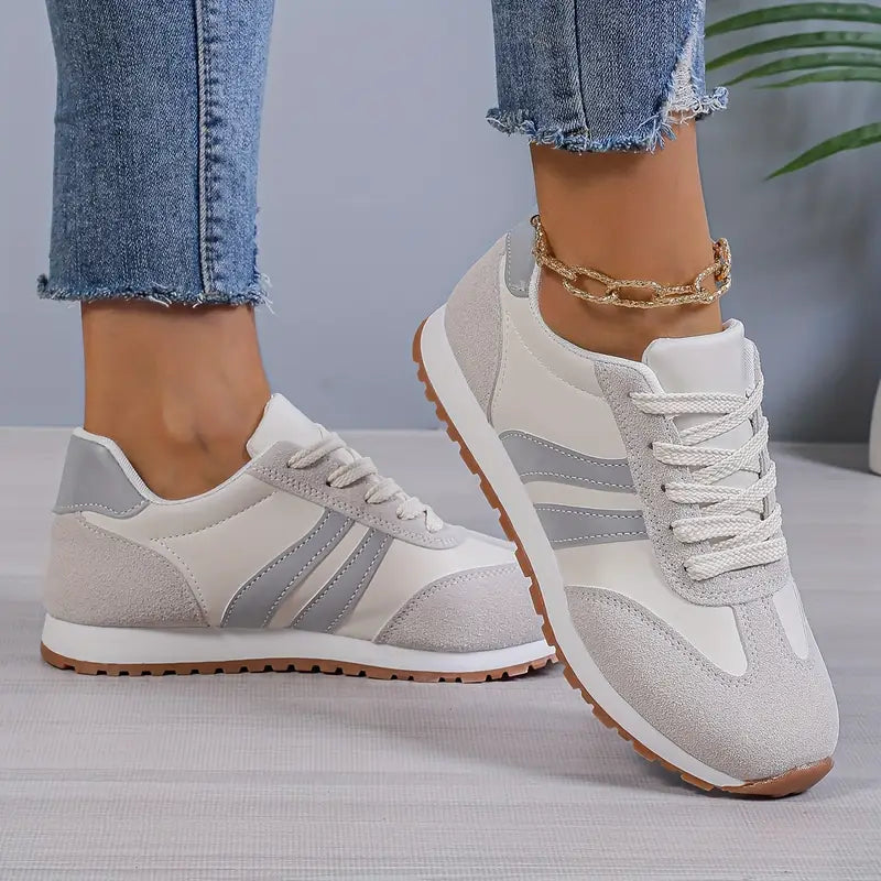 Contrasting Stripe Sneakers for Women