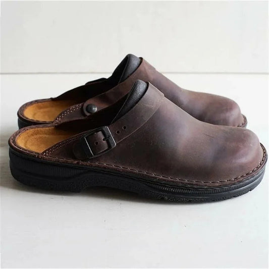 Orthopedic leather slippers by Deno