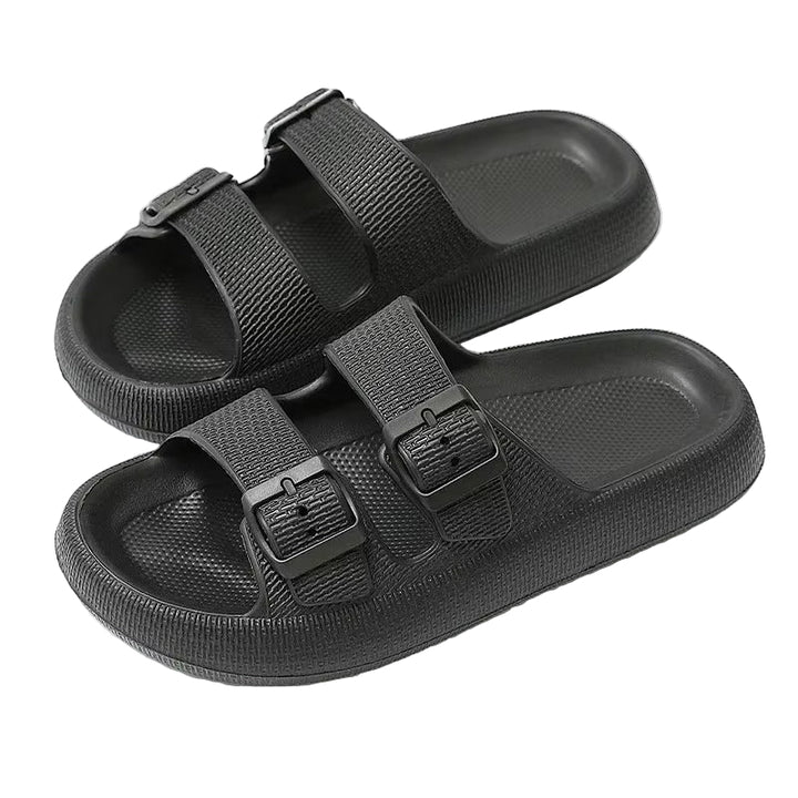 Double Buckle Platform Sandals for Unisex