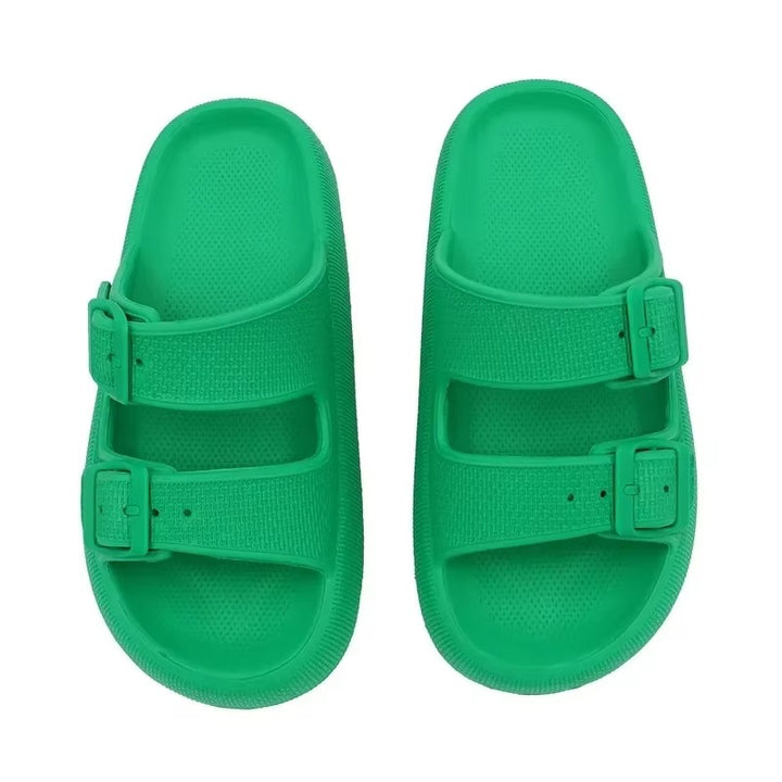 Double Buckle Platform Sandals for Unisex