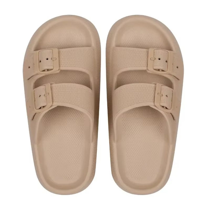 Double Buckle Platform Sandals for Unisex