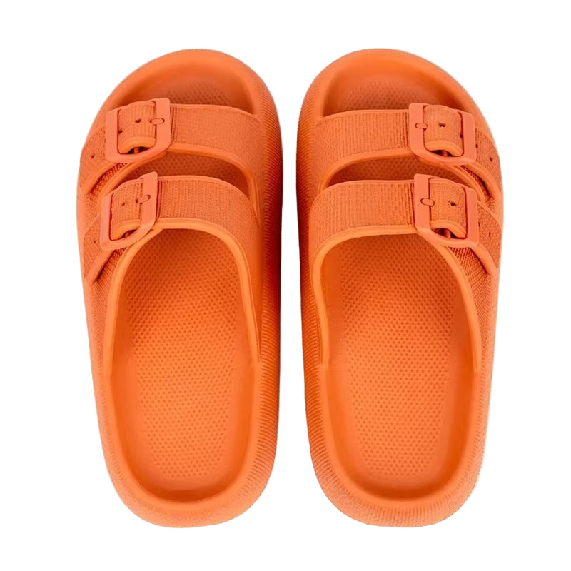 Double Buckle Platform Sandals for Unisex