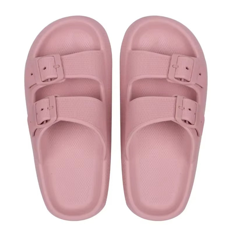Double Buckle Platform Sandals for Unisex