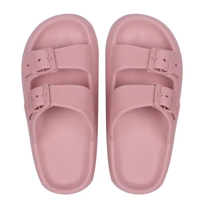 Double Buckle Platform Sandals for Unisex