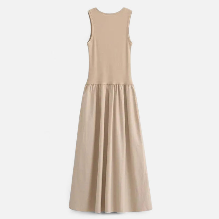 Elastic Waist Midi Dress for Women