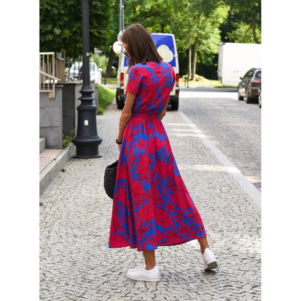 Evani summer dress with V-neck