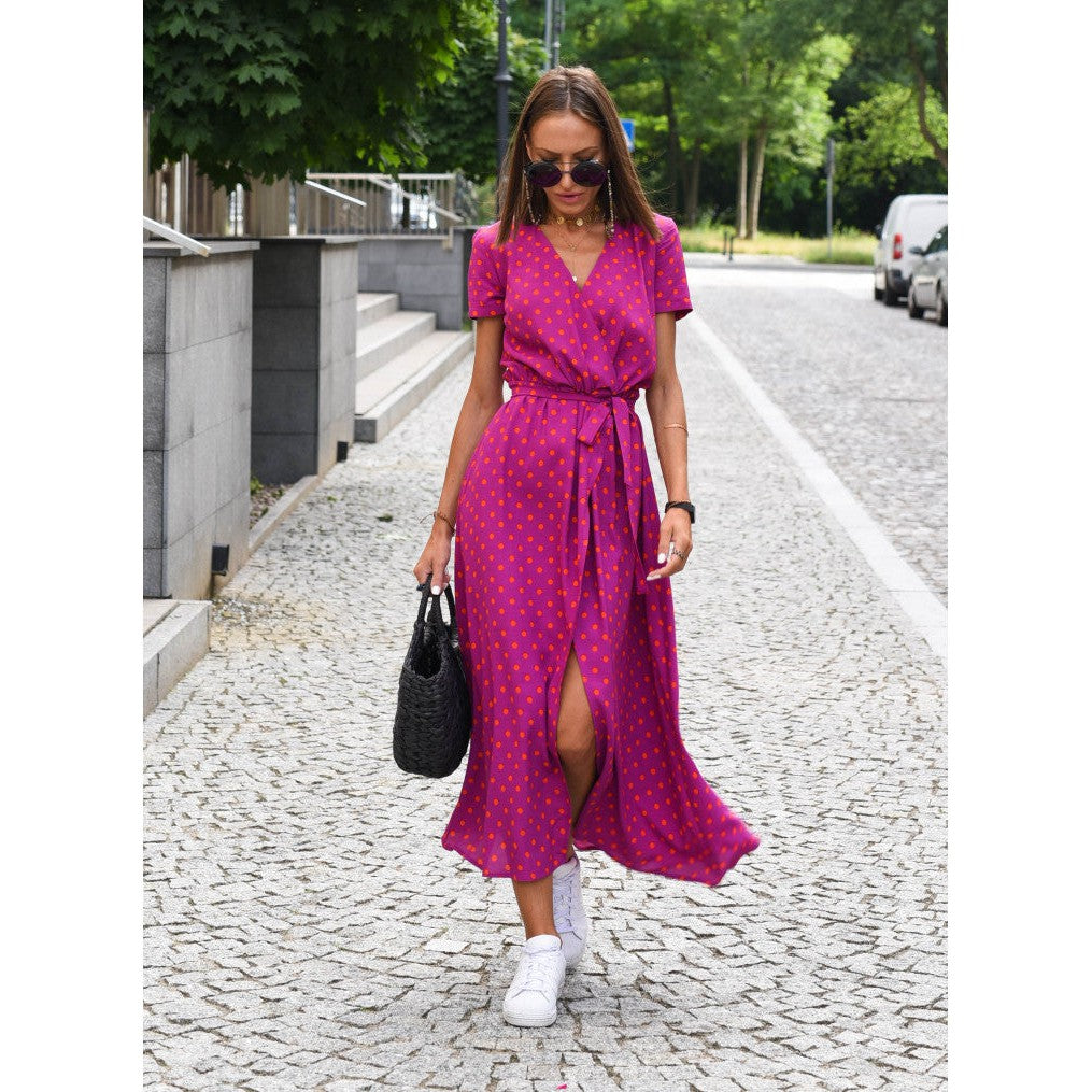 Evani summer dress with V-neck