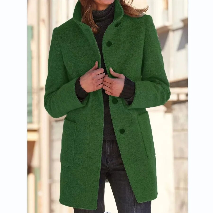 Donnesdia | Wool Coat With Button Closure For Women