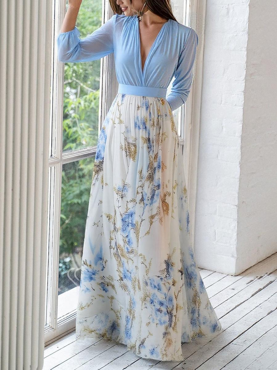 Floral Pleated Maxi Dress for Women