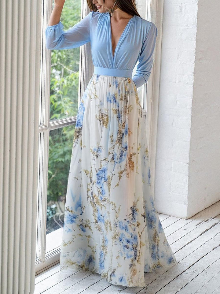 Floral Pleated Maxi Dress for Women