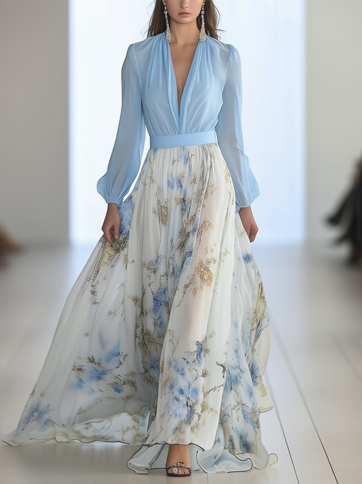 Floral Pleated Maxi Dress for Women