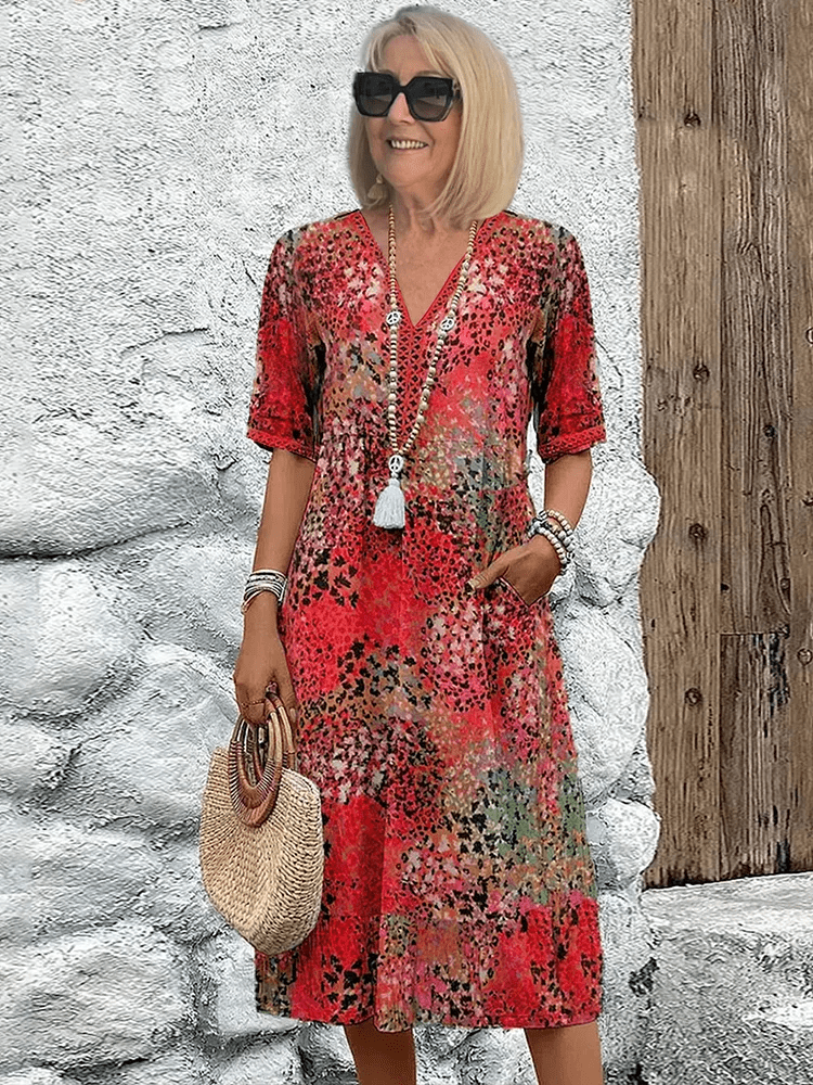 Floral Print Midi Dress for Women