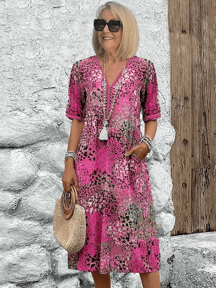 Floral Print Midi Dress for Women
