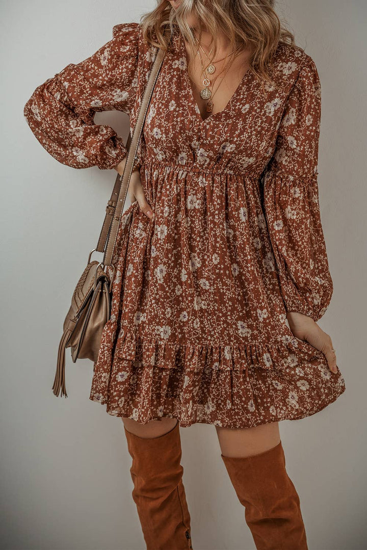 Floral Tiered Mini Dress for Women