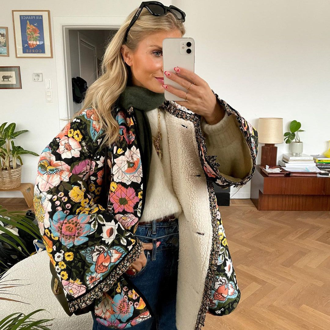 Floral Jacket with Flower Print