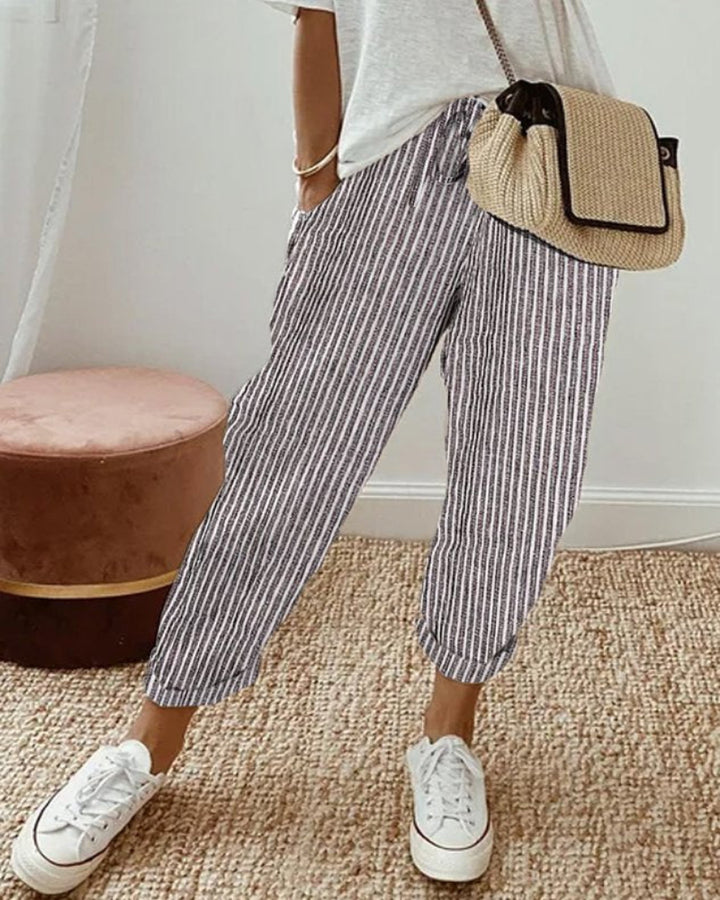High-Waist Flowing Summer Pants for Women
